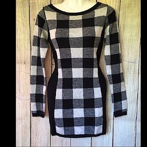 Checkered Sweater Dress